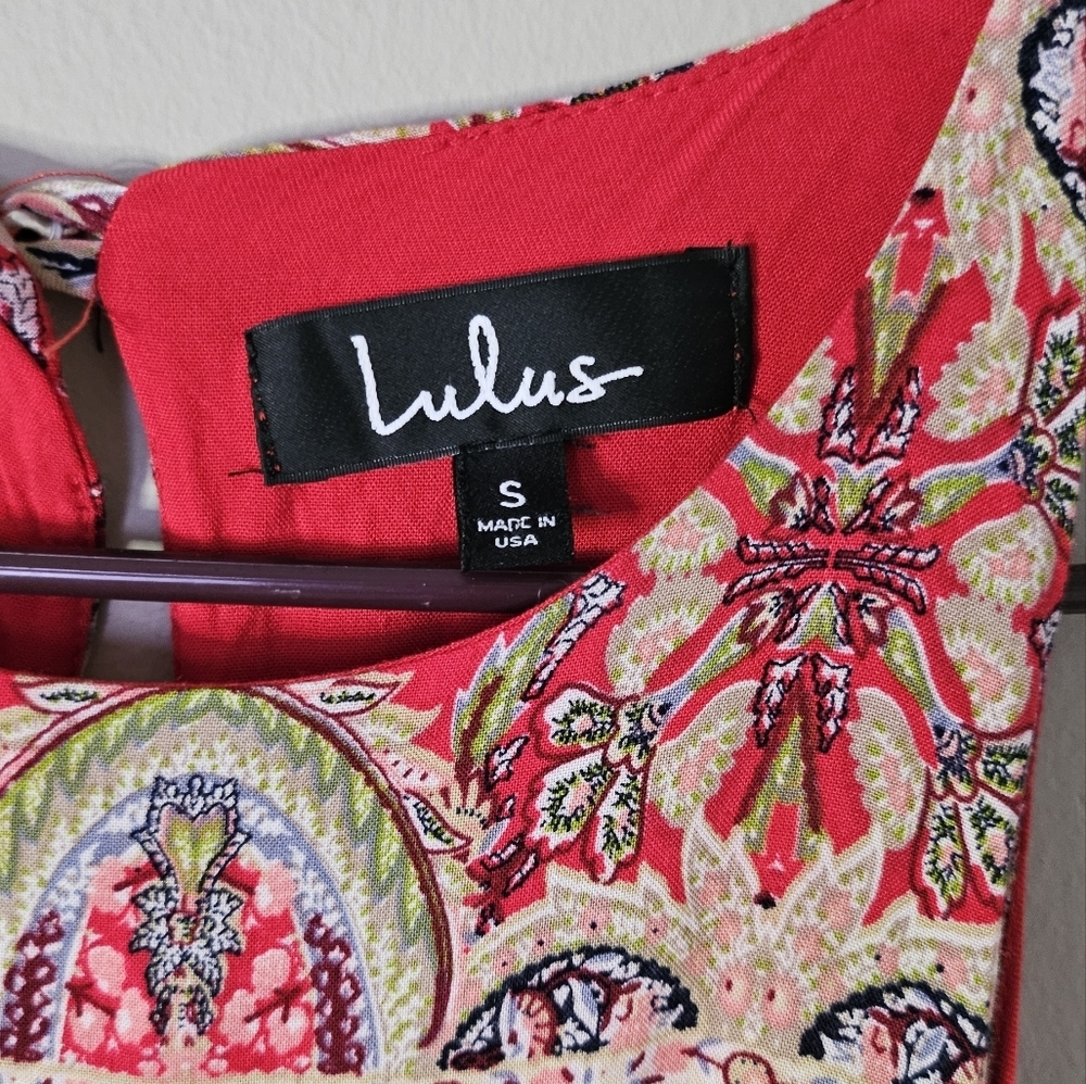 Lulus Design Major Red Print Swing Dress - Picture 2 of 10